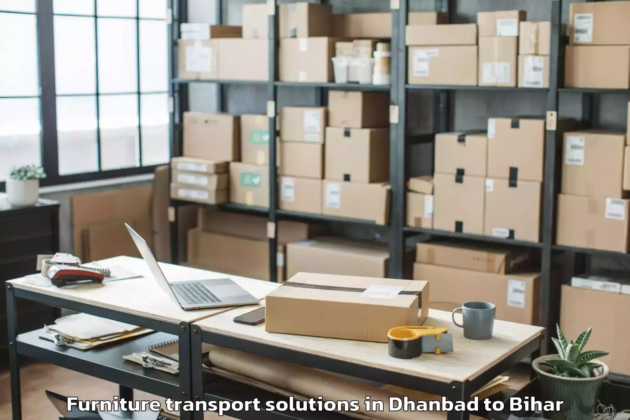 Quality Dhanbad to Chhorahi Furniture Transport Solutions